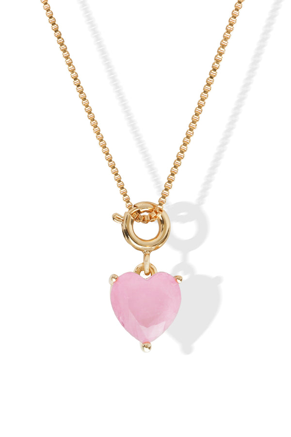Crystal Haze Forever Yours Charm Necklace - Baby Pink