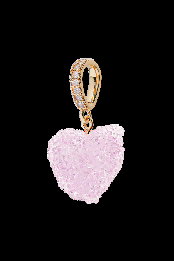 crystal haze Jelly Heart - Pave Connector - Tuttifrutti