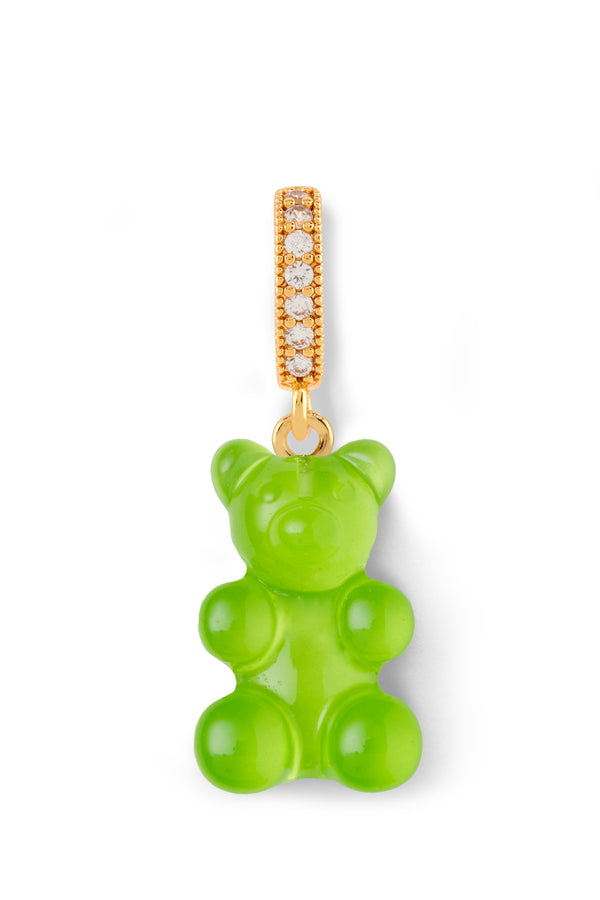 crystal haze Mega Nostalgia Bear Pendant - Pave connector - Lime