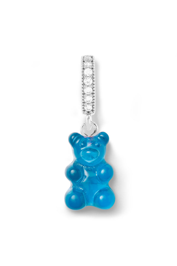 Crystal Haze Nostalgia Bear - Azure - Silver Plated Pave Connector
