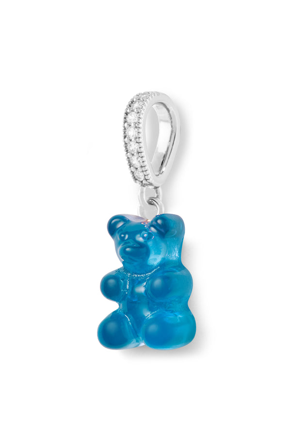 crystal haze Nostalgia bear - Azure - Silver plated Pave Connector