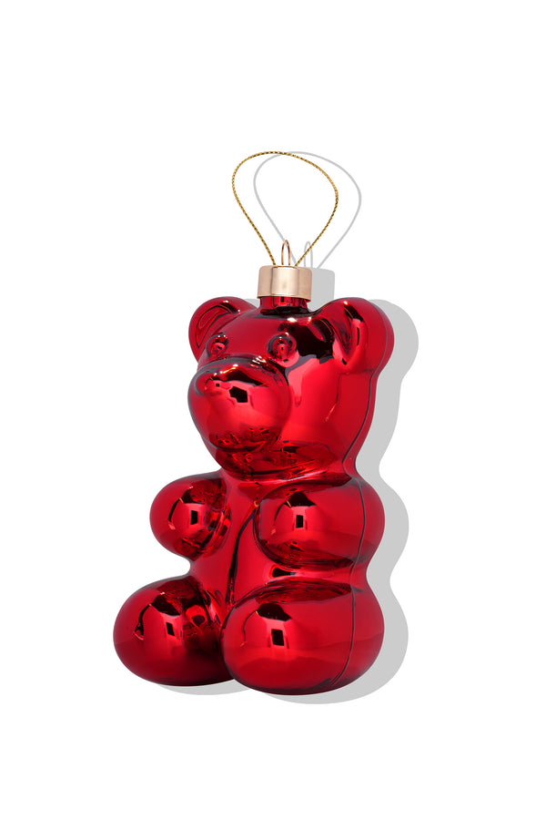 Crystal Haze Nostalgia Bear Christmas Ornament - Blushing Red Bear