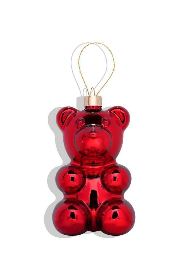 crystal haze Nostalgia Bear Christmas Ornament - Blushing Red Bear