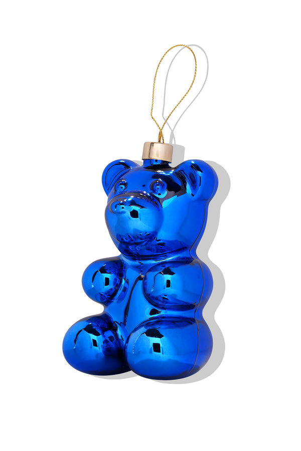 Crystal Haze Nostalgia Bear Christmas Ornament - Icy Midnight Blue
