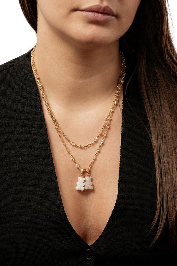 Crystal Haze Nostalgia Bear - Classic Connector - Gold - Glittery