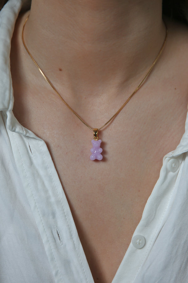 Crystal Haze Nostalgia Bear - Classic Connector - Gold - Lavender