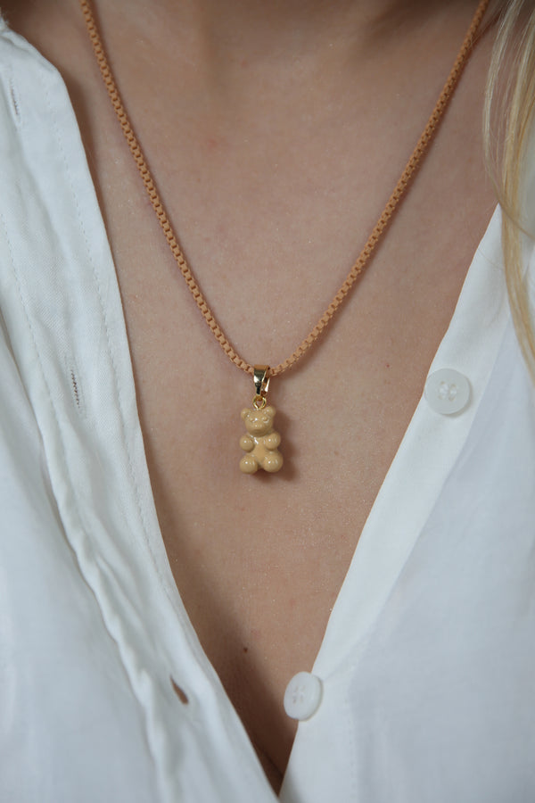 Crystal Haze Nostalgia Bear - Classic Connector - Gold - Salt Caramel