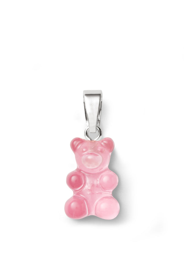 Crystal Haze Nostalgia Bear - Classic Connector - Silver Plated - Bubblegum Pink