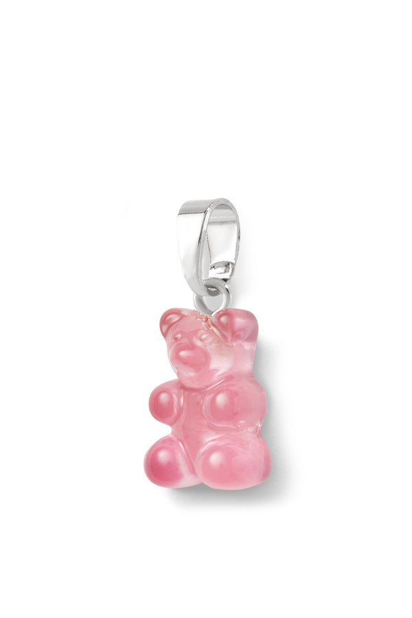 crystal haze Nostalgia bear - Classic connector - Silver plated - Bubblegum pink