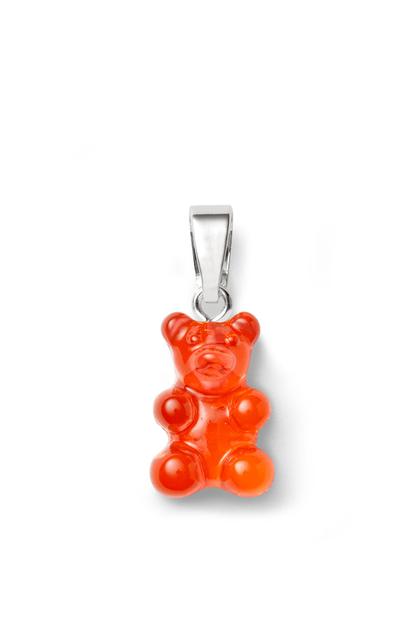 Crystal Haze Nostalgia Bear - Classic Connector - Silver Plated - Jelly Red