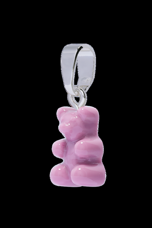 Crystal Haze Nostalgia Bear - Classic Connector - Silver Plated - Mauve Pink
