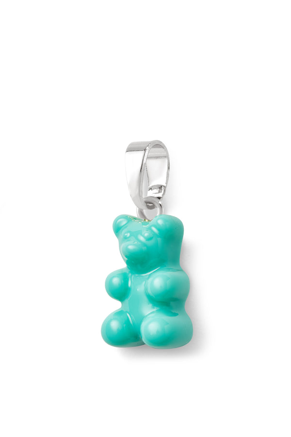 Crystal Haze Nostalgia Bear - Classic Connector - Silver Plated - Mykonos Blue