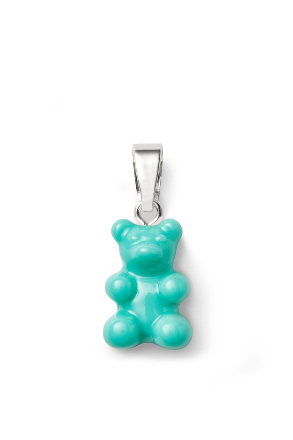 crystal haze Nostalgia Bear - Classic Connector - Silver Plated - Mykonos Blue