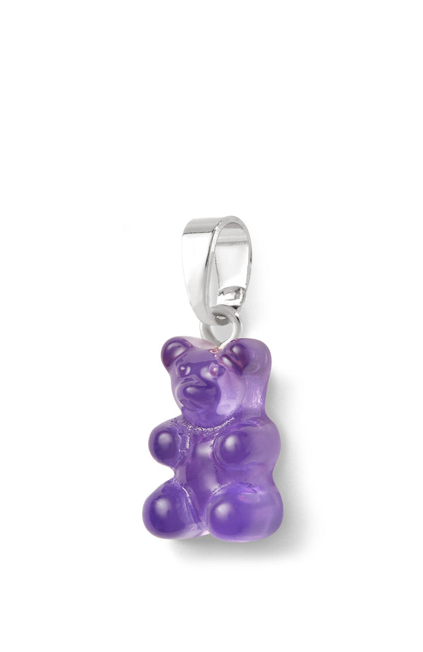 Crystal Haze Nostalgia Bear - Classic Connector - Silver Plated - Plum