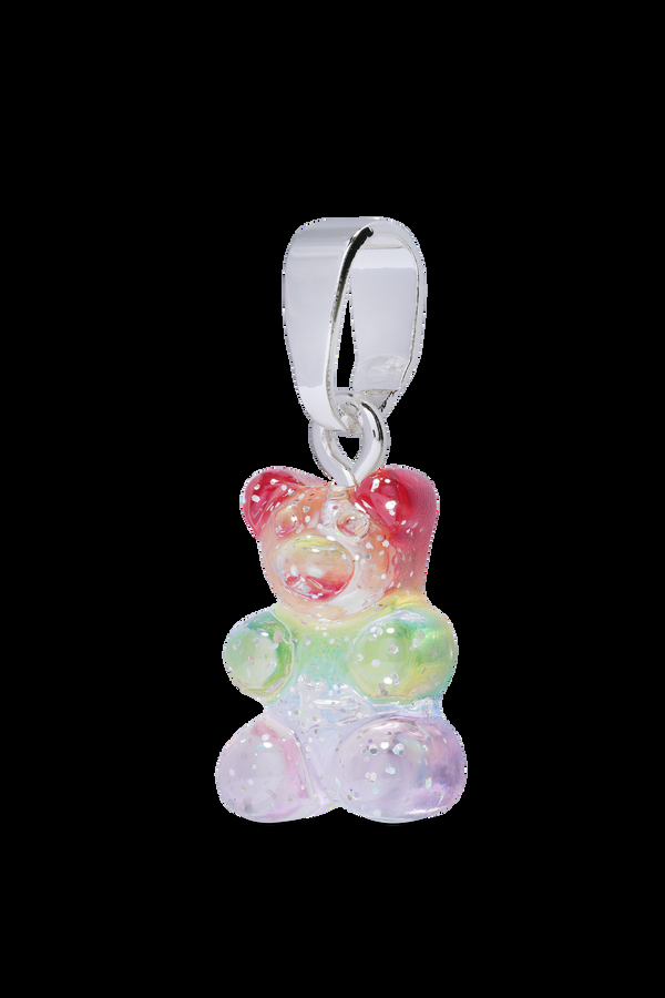 Crystal Haze Nostalgia Bear - Classic Connector - Silver Plated - Rainbow