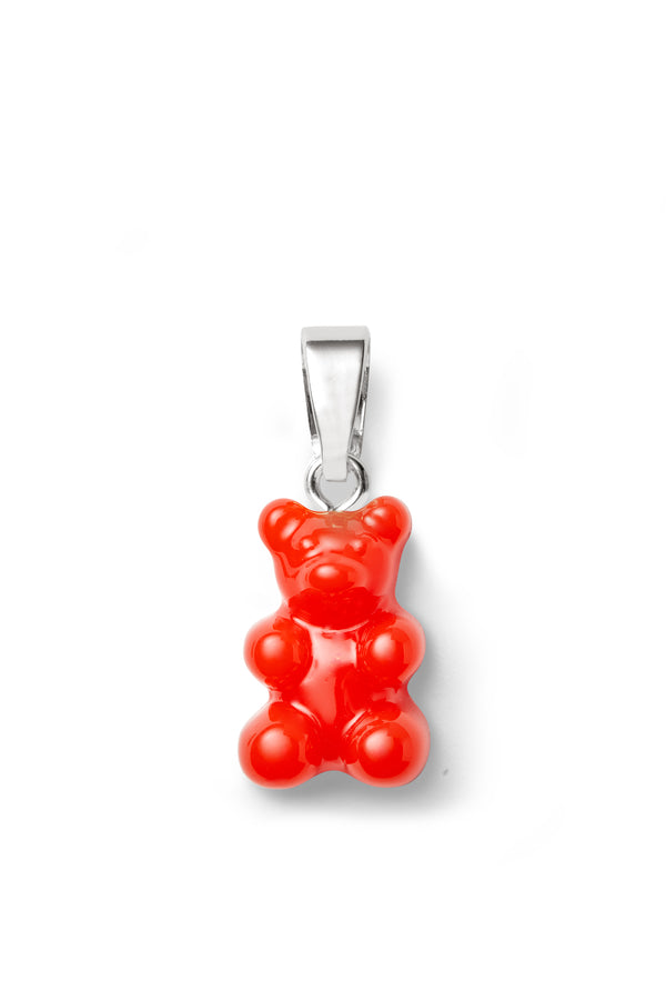 Crystal Haze Nostalgia Bear - Classic Connector - Silver Plated - Sangria