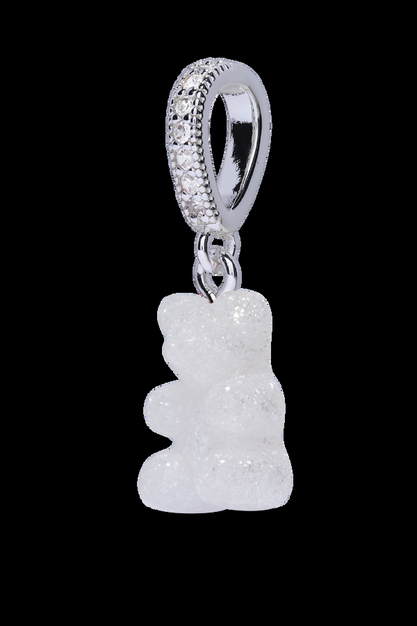 Crystal Haze Nostalgia Bear - Glittery - Silver Plated Pave Connector