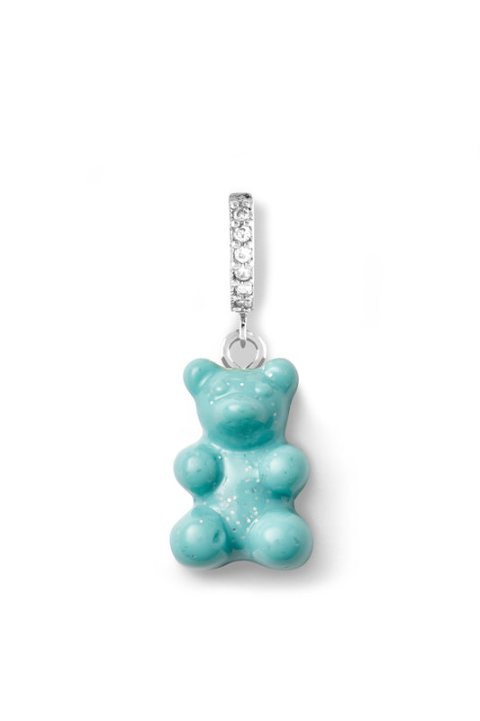 Crystal Haze Nostalgia Bear Hoop - Baby Shark - Silver Plated