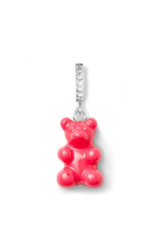Crystal Haze Nostalgia Bear Hoop - Cosmopolitan -Silver Plated