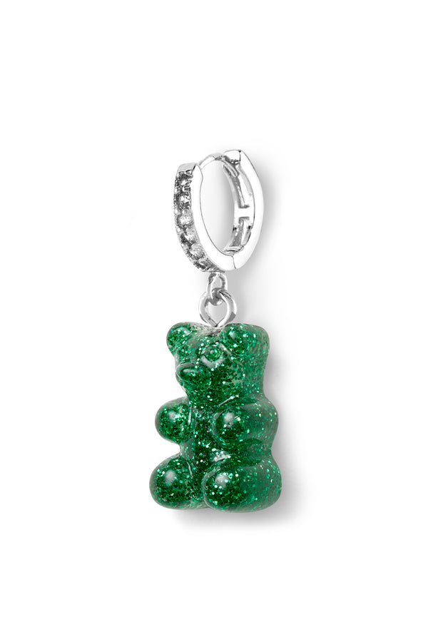 crystal haze Nostalgia bear hoop - Green Haze -Silver plated