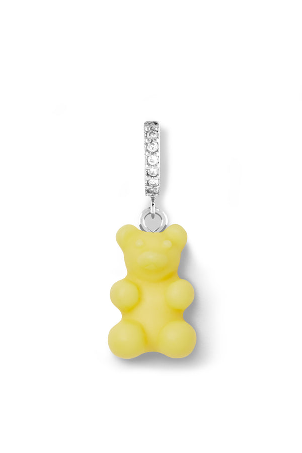 Crystal Haze Nostalgia Bear Hoop - Lemonade - Silver Plated