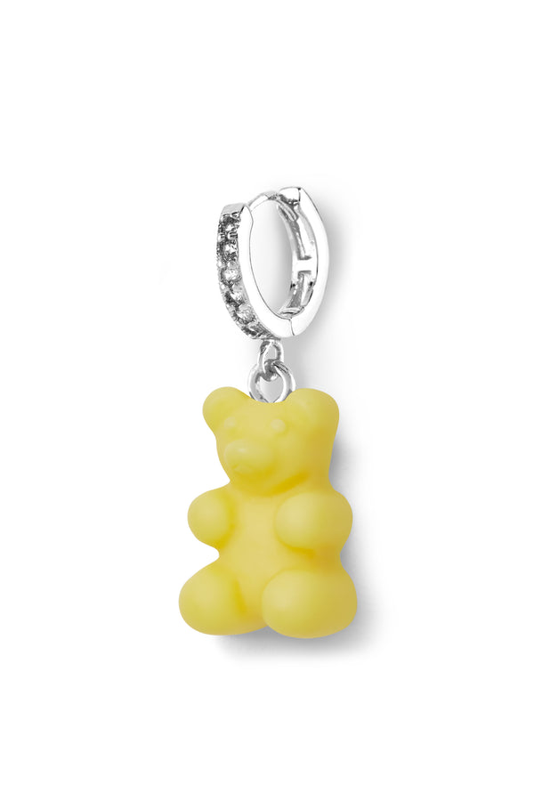 crystal haze Nostalgia bear hoop - Lemonade - Silver plated