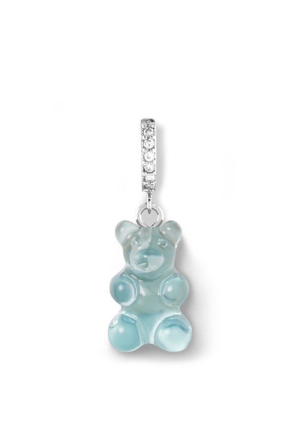 Crystal Haze Nostalgia Bear Hoop - Mediterranean - Silver Plated