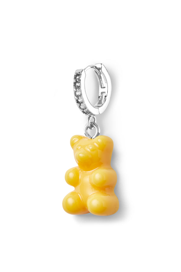 crystal haze Nostalgia bear hoop - NYC Taxi Yellow - Silver plated
