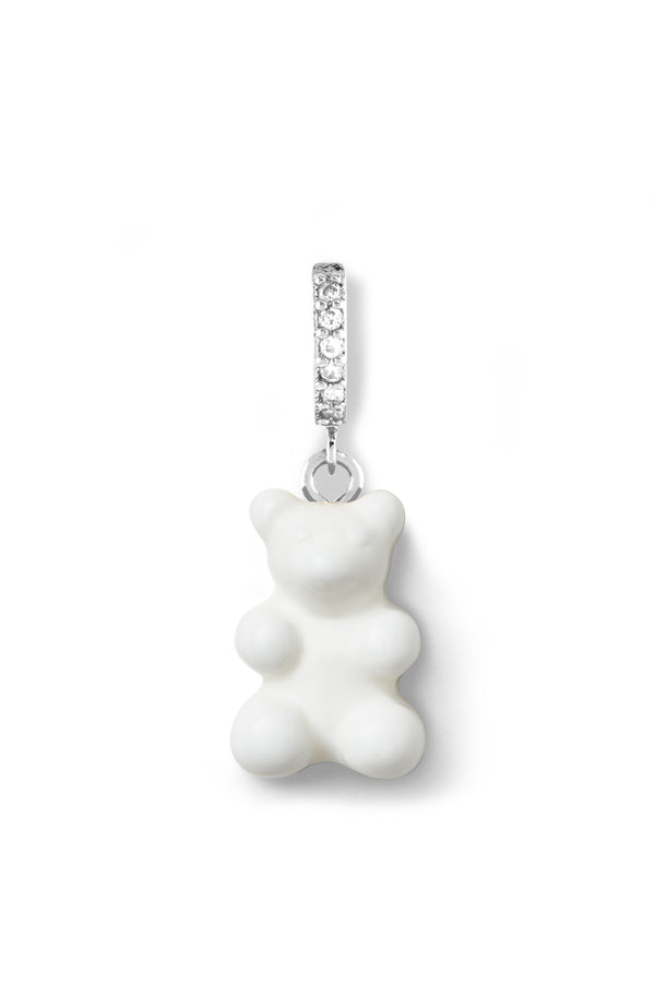 Crystal Haze Nostalgia Bear Hoop - Powder - Silver Plated