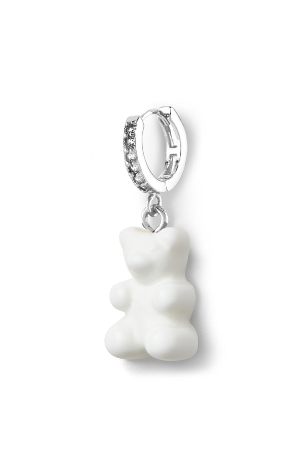 crystal haze Nostalgia bear hoop - Powder - Silver plated