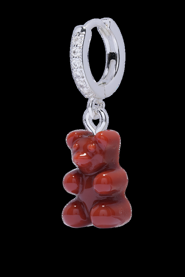 crystal haze Nostalgia Bear Hoop - Toffee - Silver plated