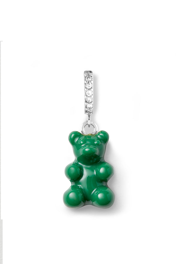 Crystal Haze Nostalgia Bear Hoop - Vegan - Silver Plated