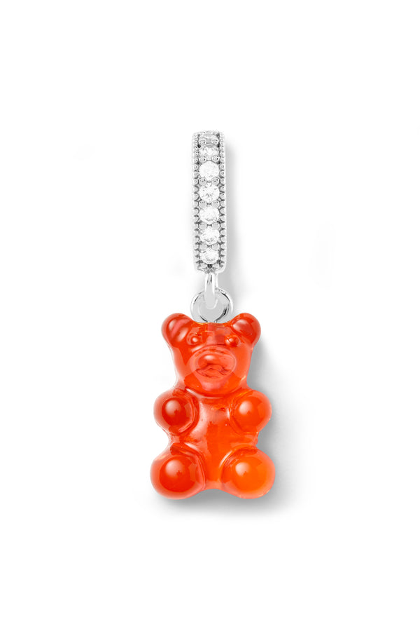 Crystal Haze Nostalgia Bear - Jelly Red - Silver Plated Pave Connector