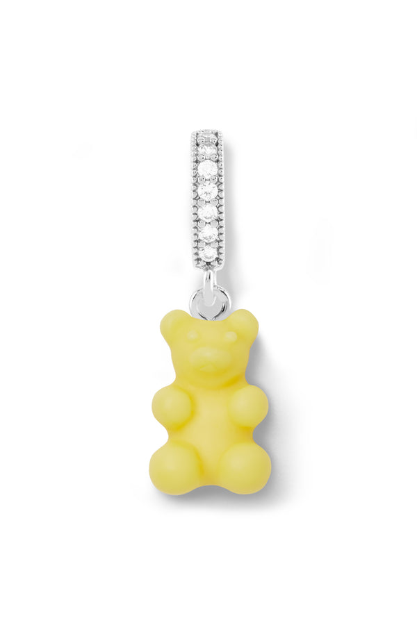 Crystal Haze Nostalgia Bear - Lemonade - Silver Plated Pave Connector