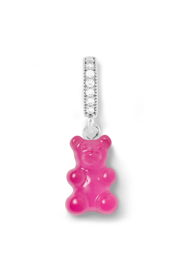 Crystal Haze Nostalgia Bear - Lollipop - Silver Plated Pave Connector