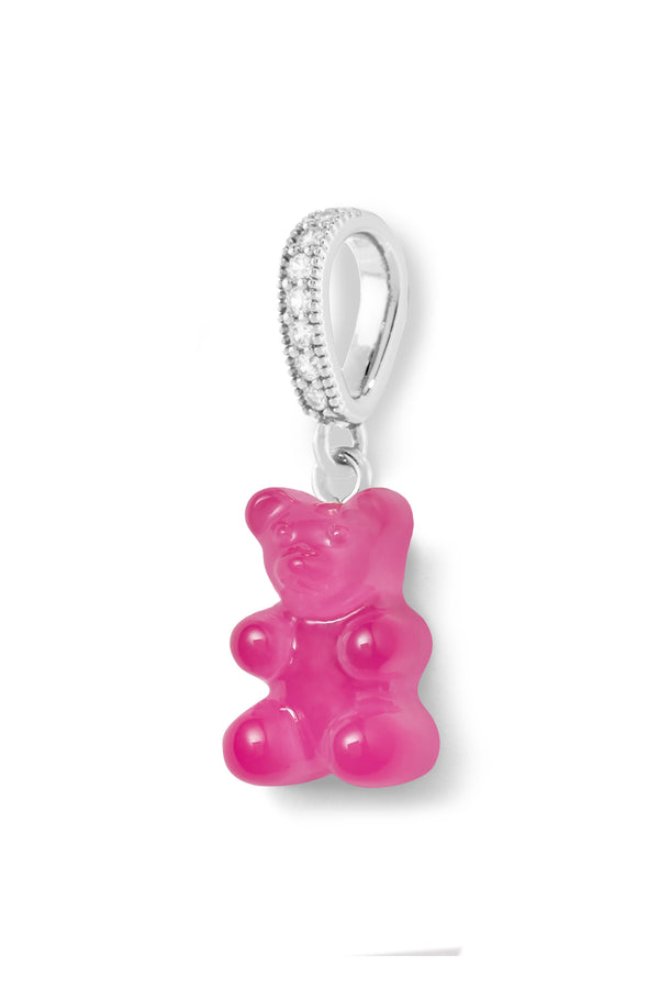 crystal haze Nostalgia bear - Lollipop - Silver plated Pave connector