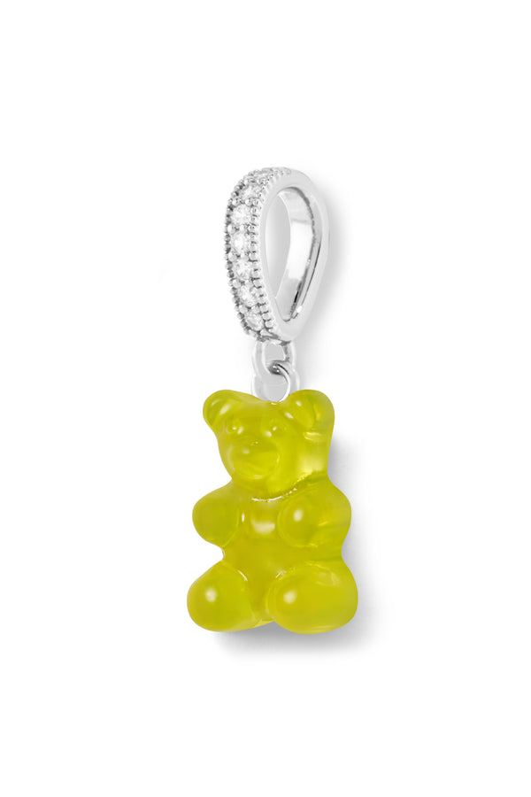 crystal haze Nostalgia bear - Minion - Silver plated Pave connector