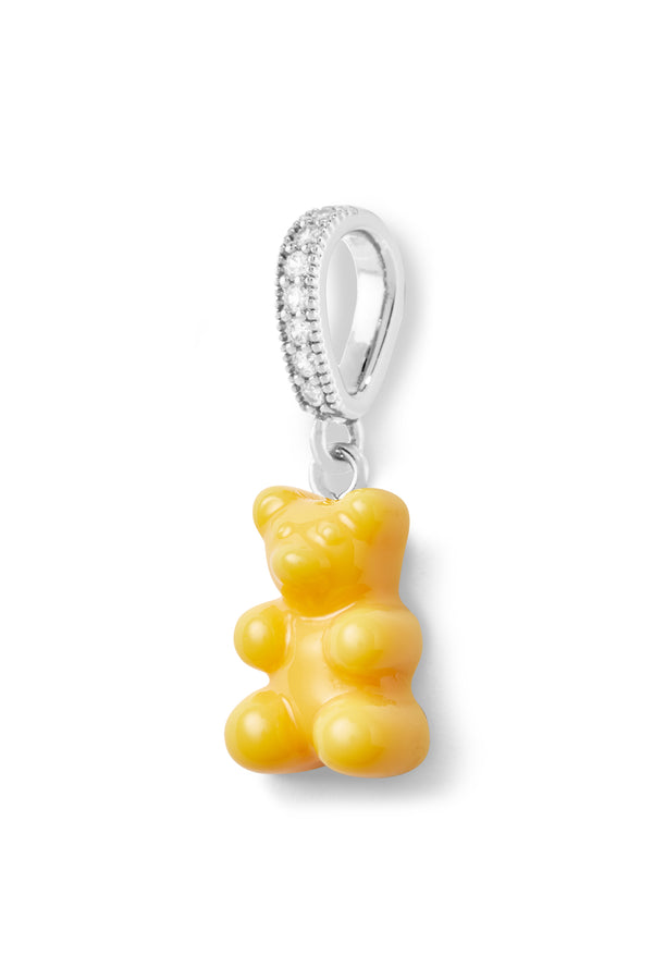 crystal haze Nostalgia bear - NYC Taxi Yellow - Silver plated Pave connector