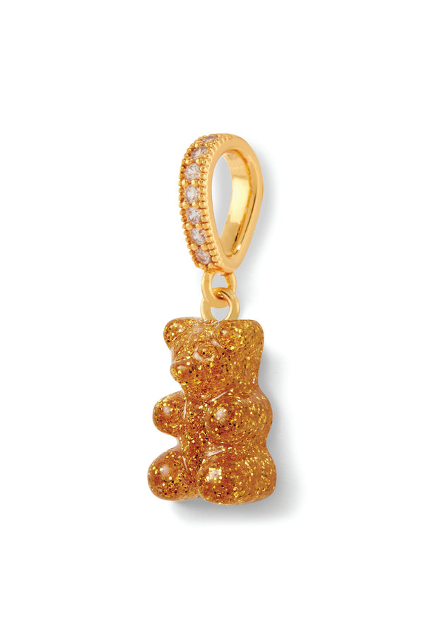 Crystal Haze Nostalgia Bear - Pave Connector - Gold Plated - 24K