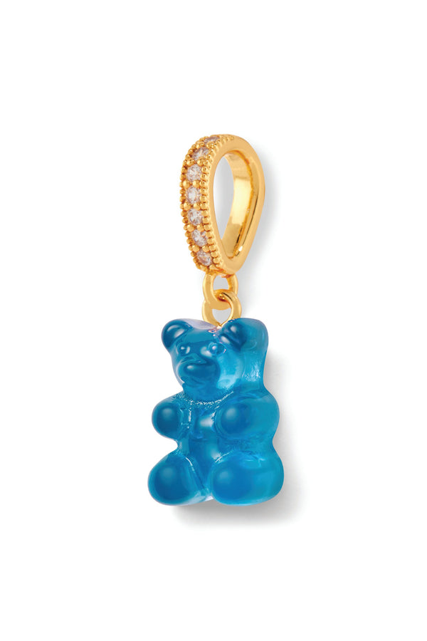 Crystal Haze Nostalgia Bear - Pave Connector - Gold Plated - Azure