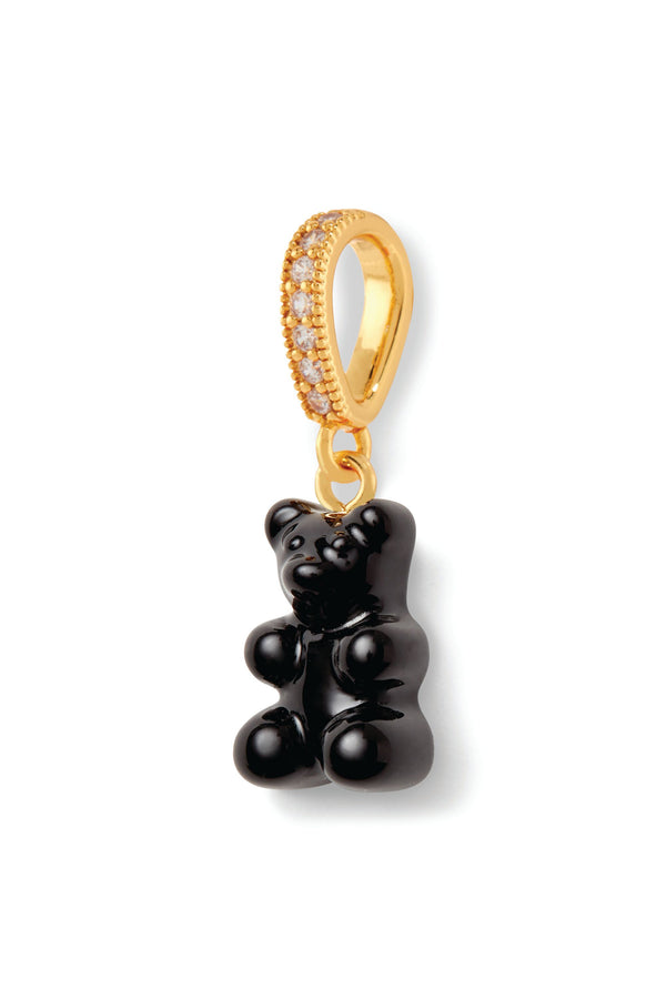Crystal Haze Nostalgia Bear - Pave Connector - Gold Plated - Black