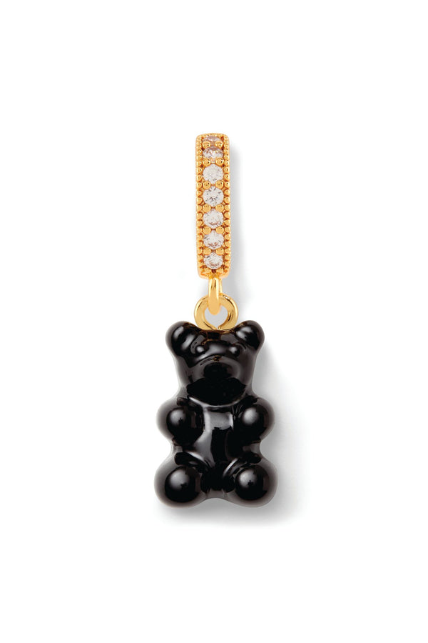 crystal haze Nostalgia Bear - Pave Connector - Gold Plated - Black