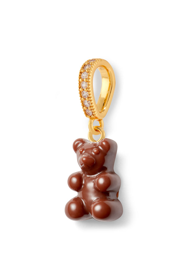 crystal haze Nostalgia Bear - Pave connector - Gold Plated - Chocolate
