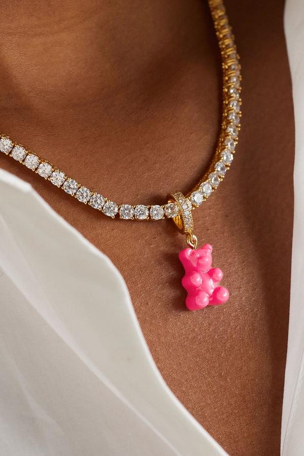 Crystal Haze Nostalgia Bear - Pave Connector - Gold Plated - Cosmopolitan