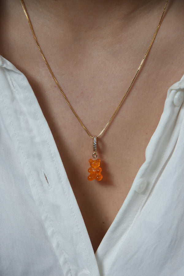 Crystal Haze Nostalgia Bear - Pave Connector - Gold Plated - Fanta