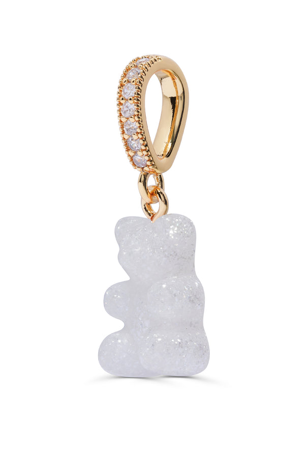 Crystal Haze Nostalgia Bear - Pave Connector - Gold Plated - Glittery