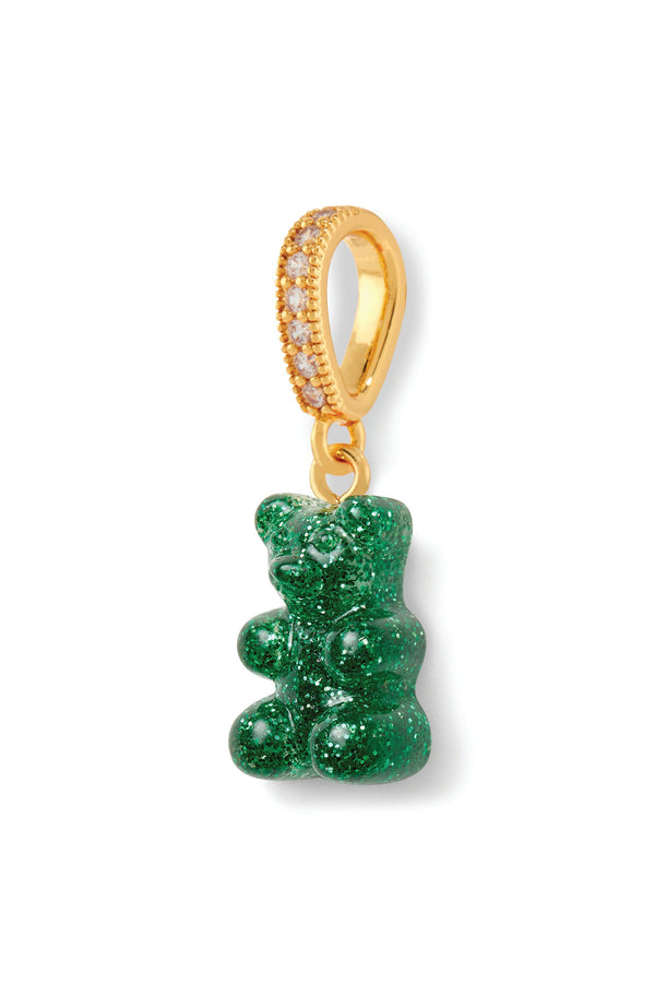 Crystal Haze Nostalgia Bear - Pave Connector - Gold Plated - Green Haze