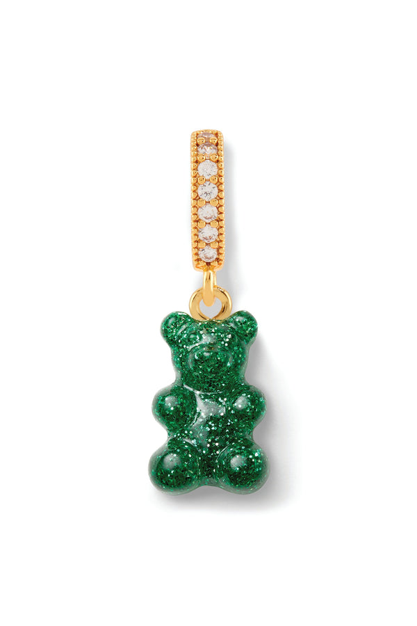 crystal haze Nostalgia Bear - Pave Connector - Gold Plated - Green Haze