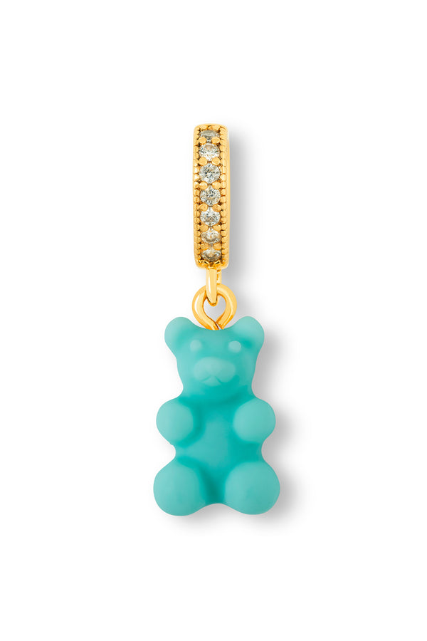 Crystal Haze Nostalgia Bear - Pave Connector - Gold Plated - Havana