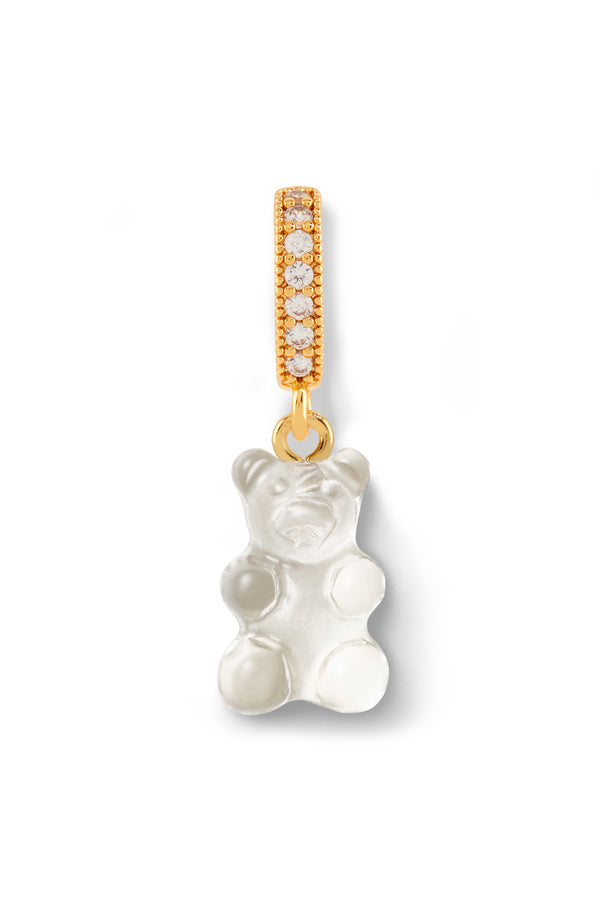 crystal haze Nostalgia Bear - Pave Connector - Gold Plated - Ice